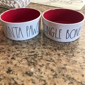 6” Rae Dunn Christmas dog bowls